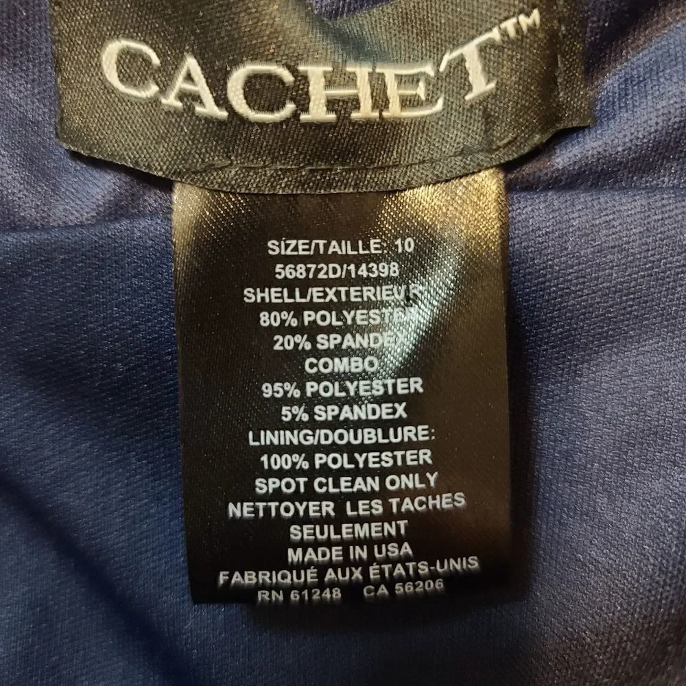 Cachet Embellished Navy Blue Long Dress Gown Size 10